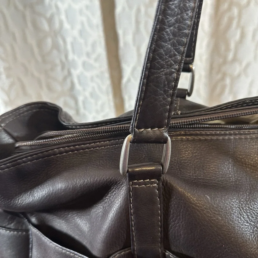 Vintage PIEL Saddle Leather Large Shopping Weekender Bag